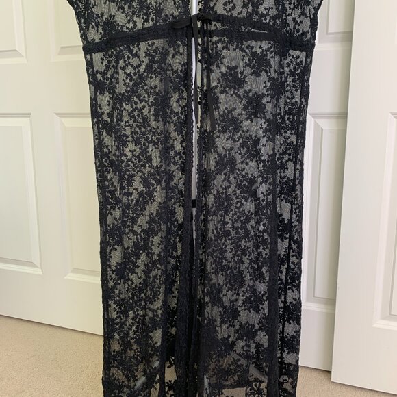 Share Torrid Black Sheer Lace Kimono Coverup Duster Cardigan Boho Festival Size - Picture 4 of 11